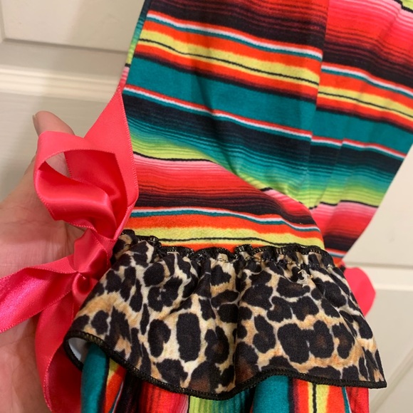 ILYLILY Infant Girl Serape Cheetah Print One Piece 6-9mon Outfit.          2689 - Picture 5 of 8